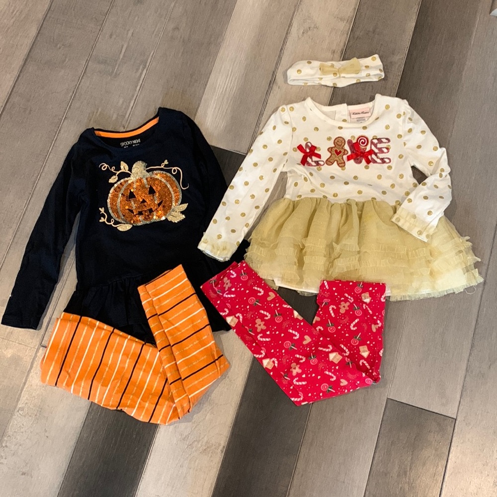 Toddler girl Halloween and Xmas sets